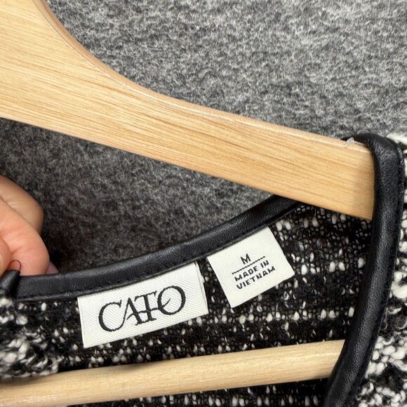 Cato Dress Women M Medium Gray Striped Shift Midi Button Long Sleeve Casual - Picture 3 of 6